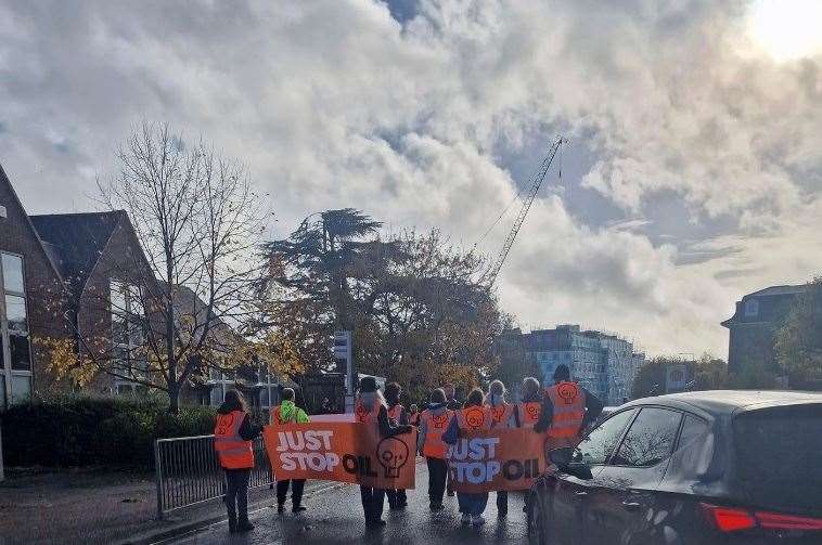 Just Stop Oil activists were spotted in St John's Road, Tunbridge Wells. Picture: Pete Wood