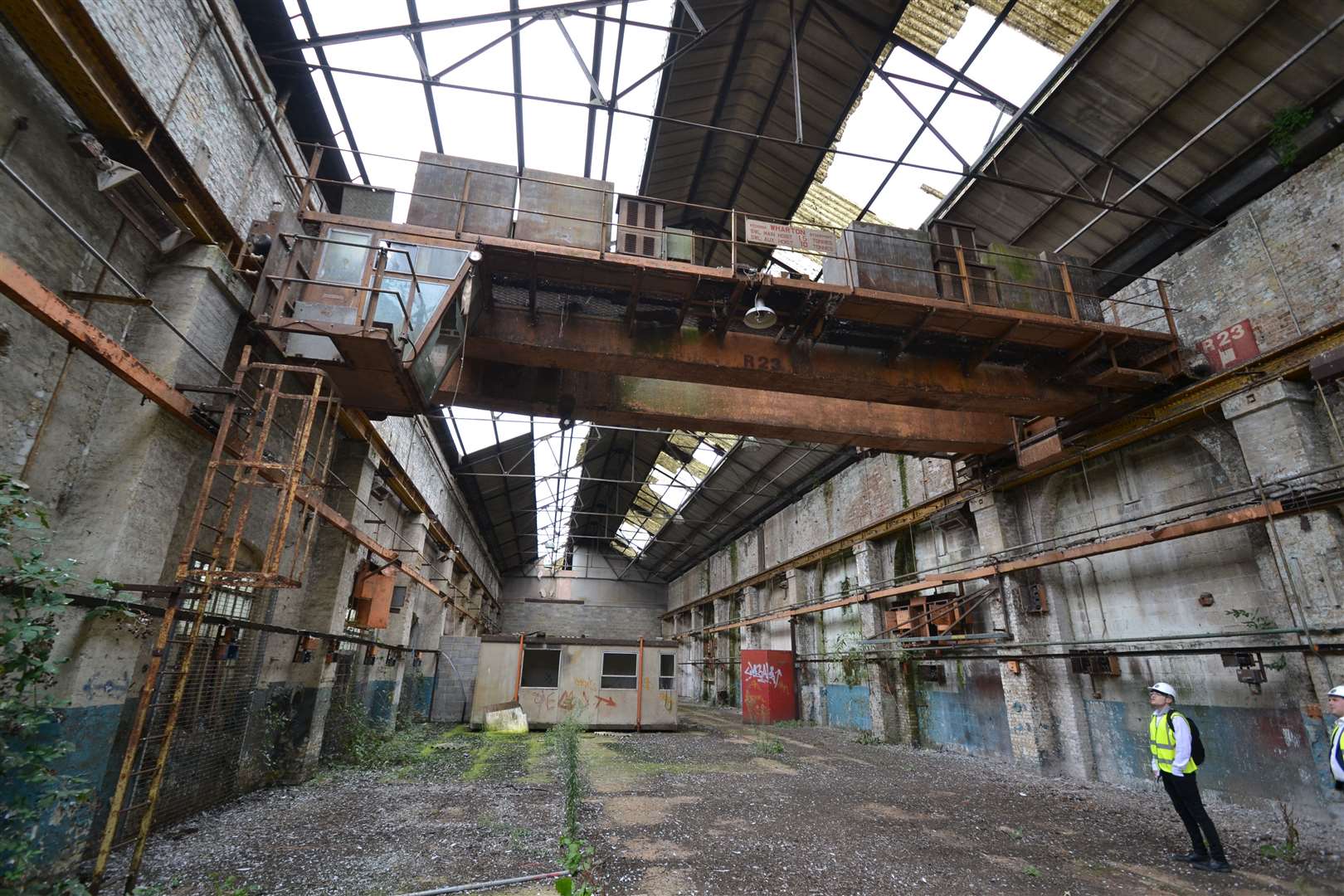 Inside the abandoned railway works. Picture: Steve Salter