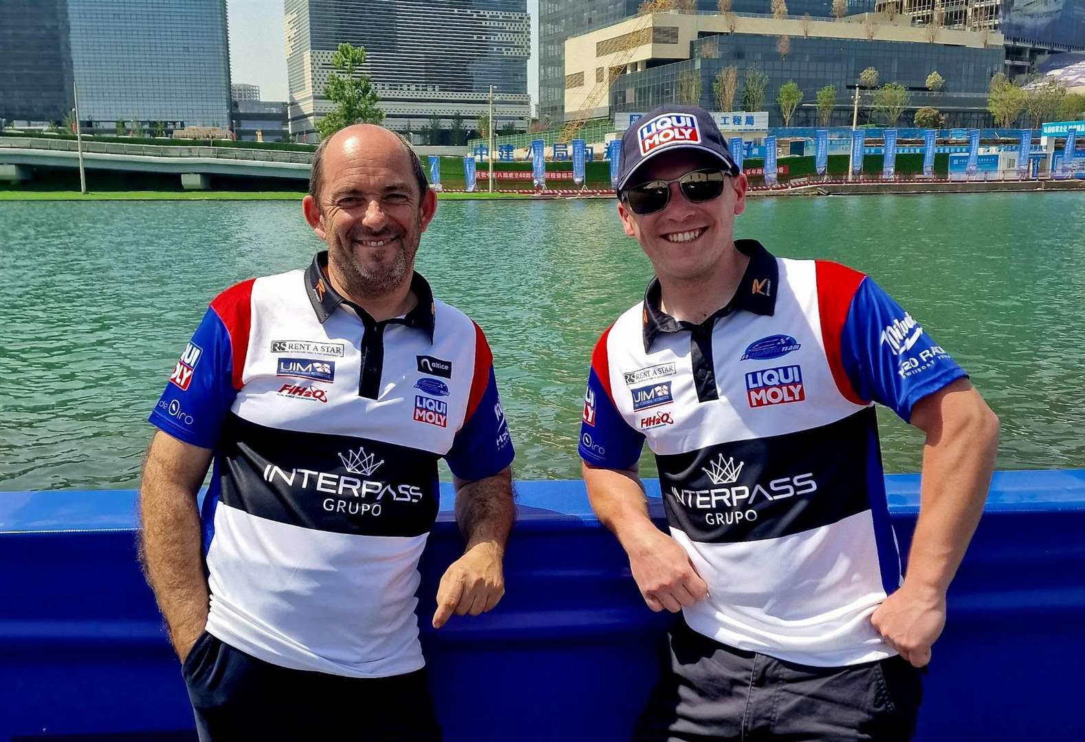 Ben Jelf, right, with team-mate Duarte Benavente in China.