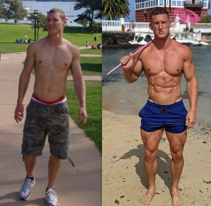 A post on Instagram showing Matt Morsia's body transformation. Picture: Instagram / @mattdoesfitness