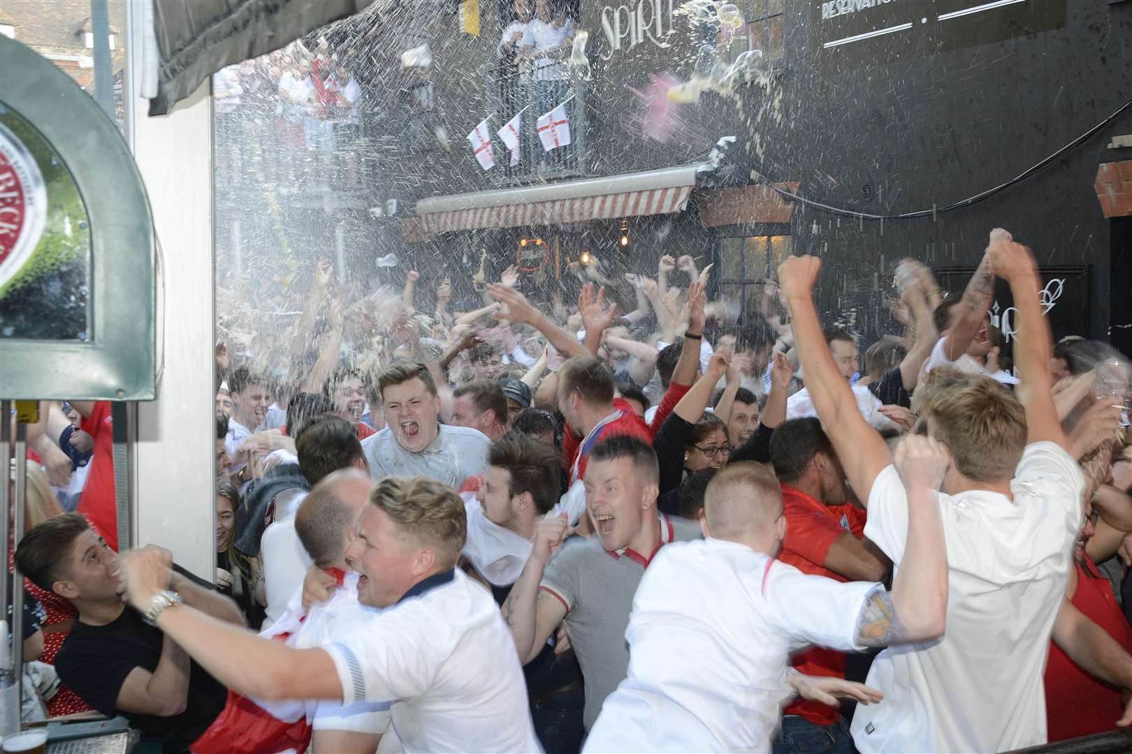England fans celebrate at the Source Bar in the 2018 World Cup.Picture: Paul Amos