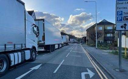 Some lorries heading along the A2 will find themselves diverted onto the A256 Maison Dieu Road. Picture: Kevin Clark