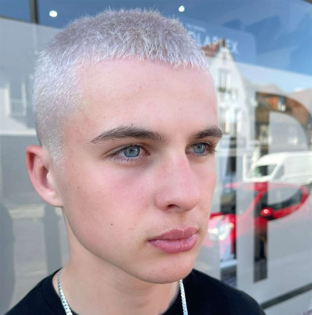 Shea Power, 16, has replicated Phil Foden's hairstyle. Picture: Alanis Power