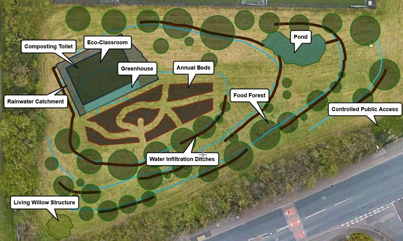 A map showing the planned layout of the eco-classroom and food forest. Photo: Dartford Science and Technology College/Dartford Healthy Living Centre