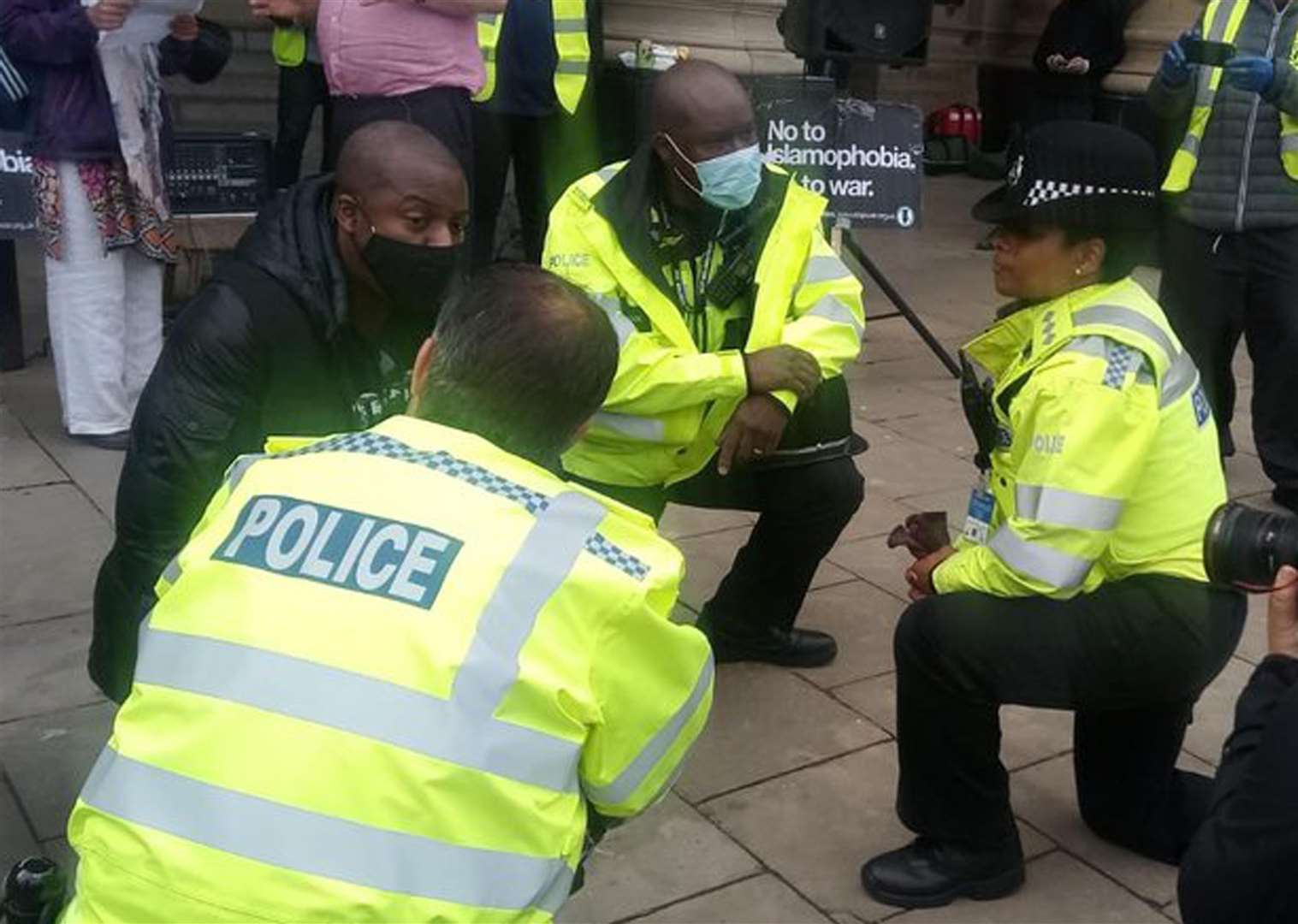 Boris Johnson has expressed concern that police have been pressurised into taking the knee (Shajidur Rahman/Twitter/PA)