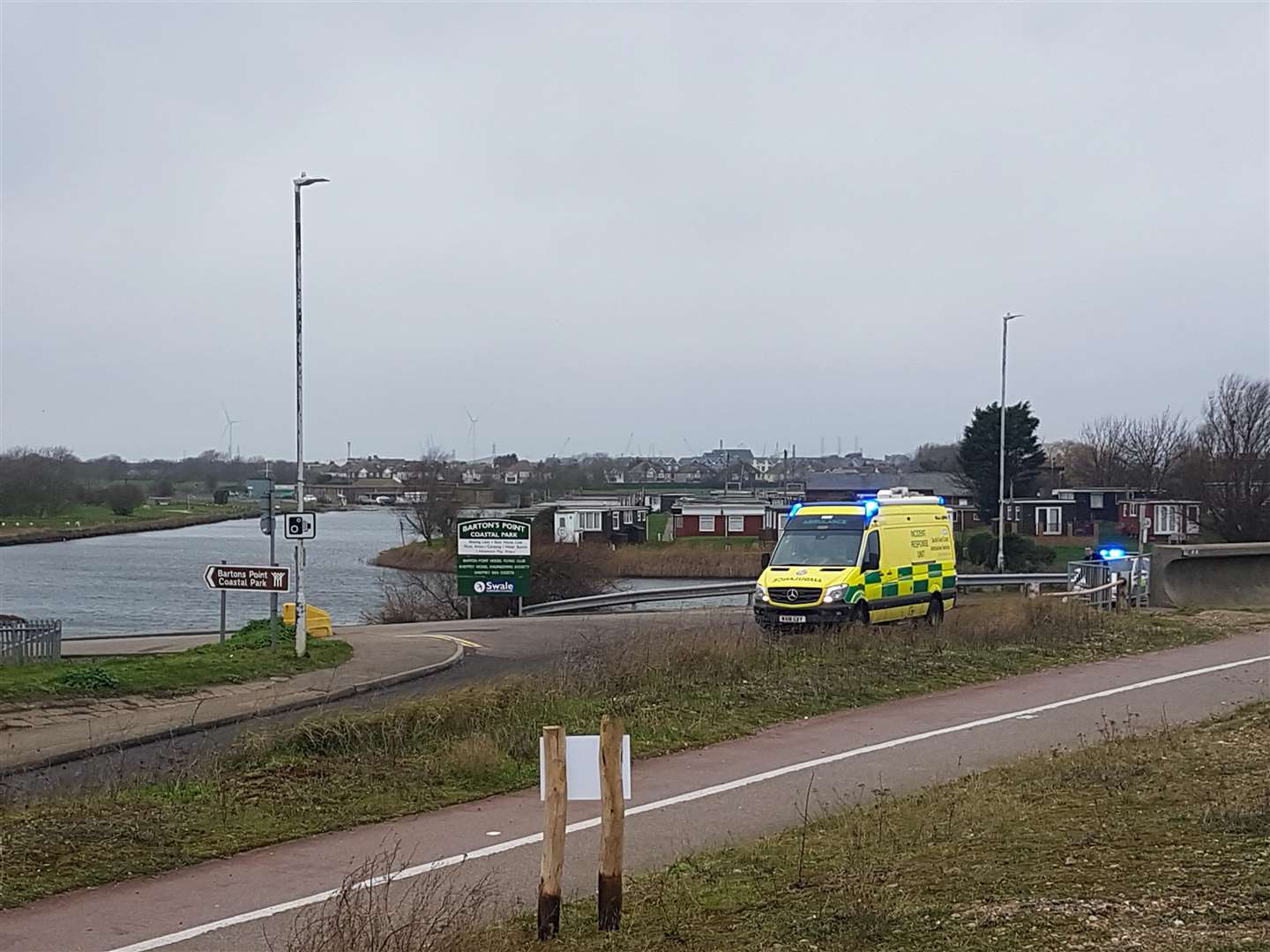 Crash has closed coast road closed at Barton's Point, Sheerness. Picture: Jenni Horn (6548628)