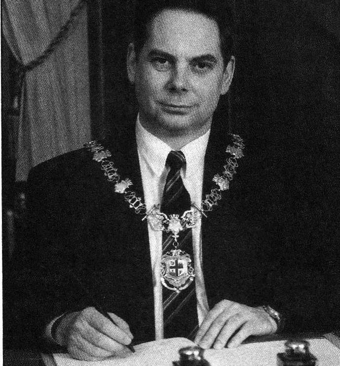Ken Webber wearing the original chain when he was mayor of Gillingham in 1993