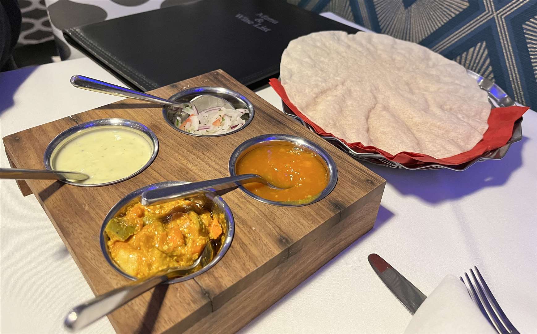 Some of the food on offer at The British Raj in London Road, Stone