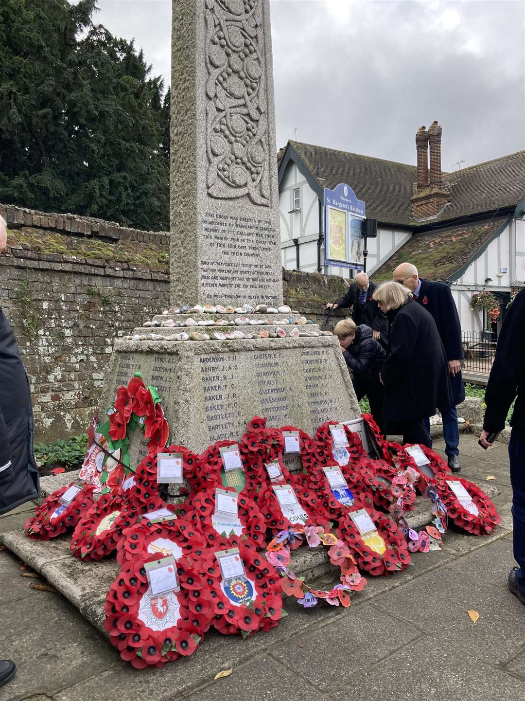 Wreaths were laid outside St Margaret’s in Rainham