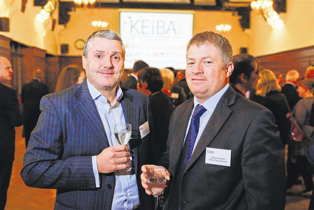 Martin Martin (left) of Carousel Logistics with Richard Ludlow of Furley Page Solicitors at the Keiba launch