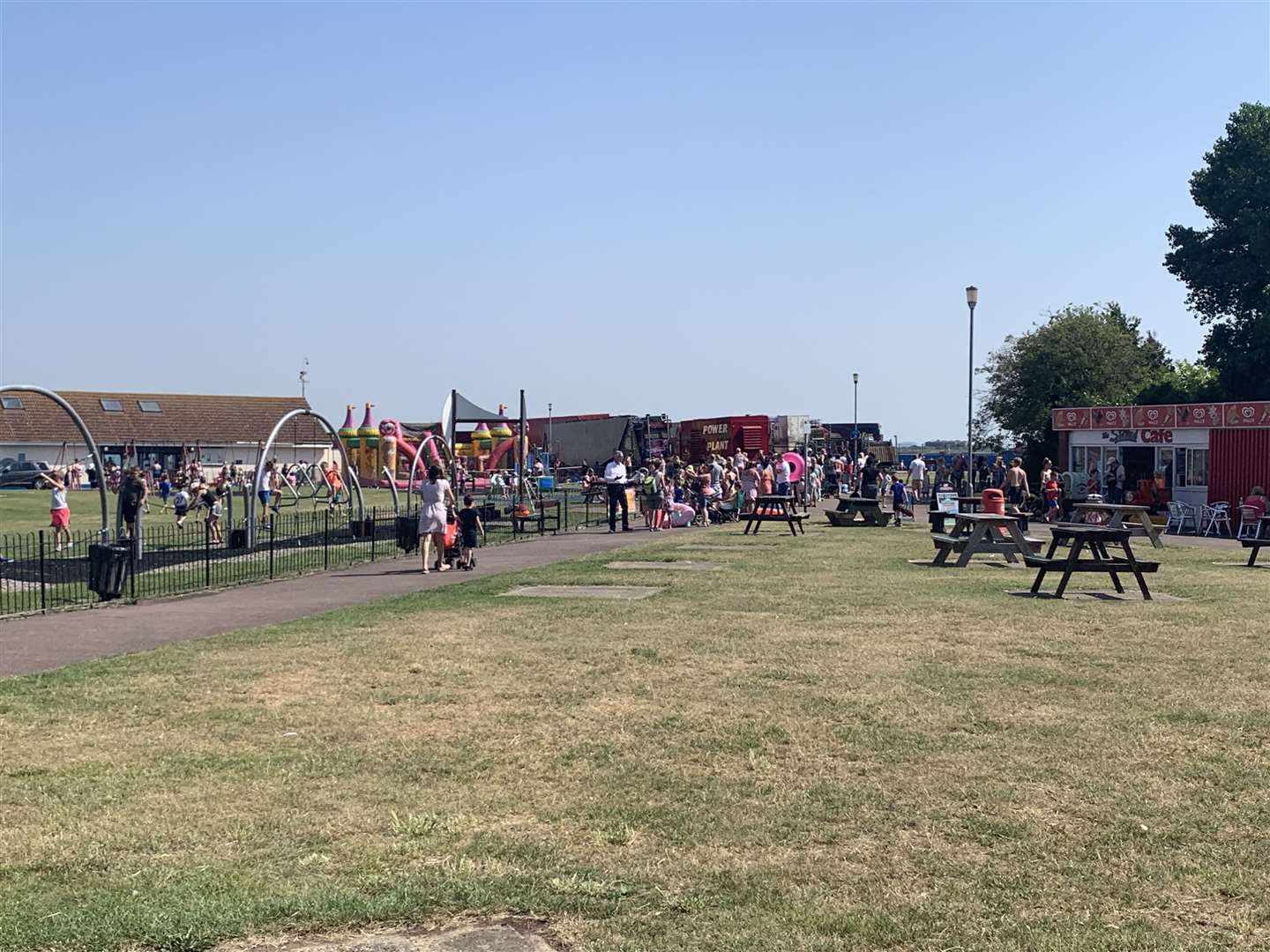 Queues are building at the Strand in Pier Approach, Gillingham, on Wednesday, July 24 (14228024)