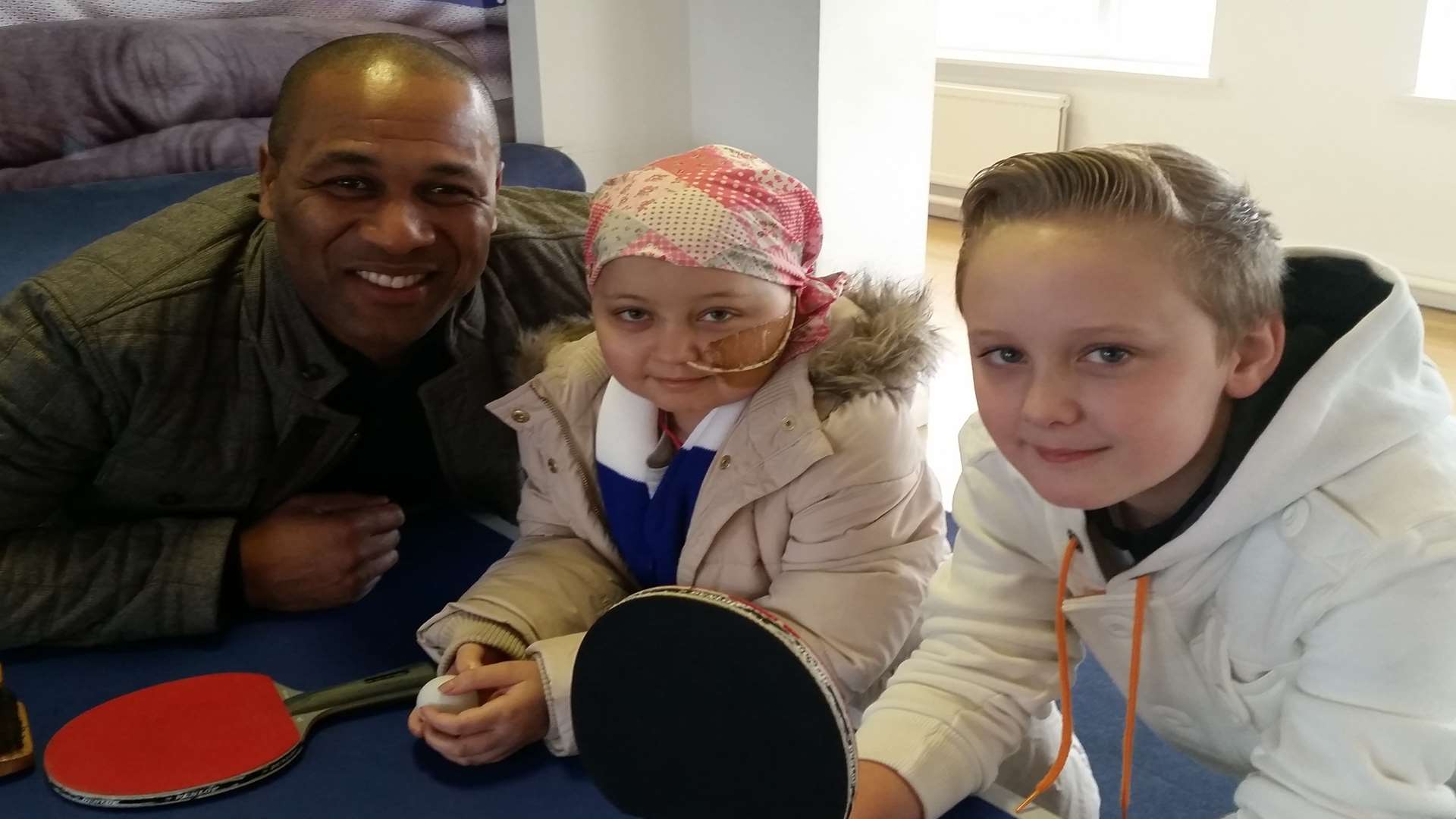 Stacey and her brother Jake met QPR coach and former England striker Les Ferdinand
