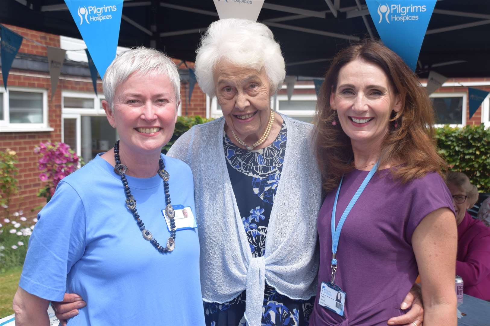 Pilgrims chair of trustees Karen Warden with Ann Robertson and chief executive Helen Bennett at the charity’s 40th anniversary celebrations last year
