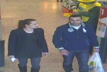 Police are hunting these people after thieves stole bank cards in a supermarket