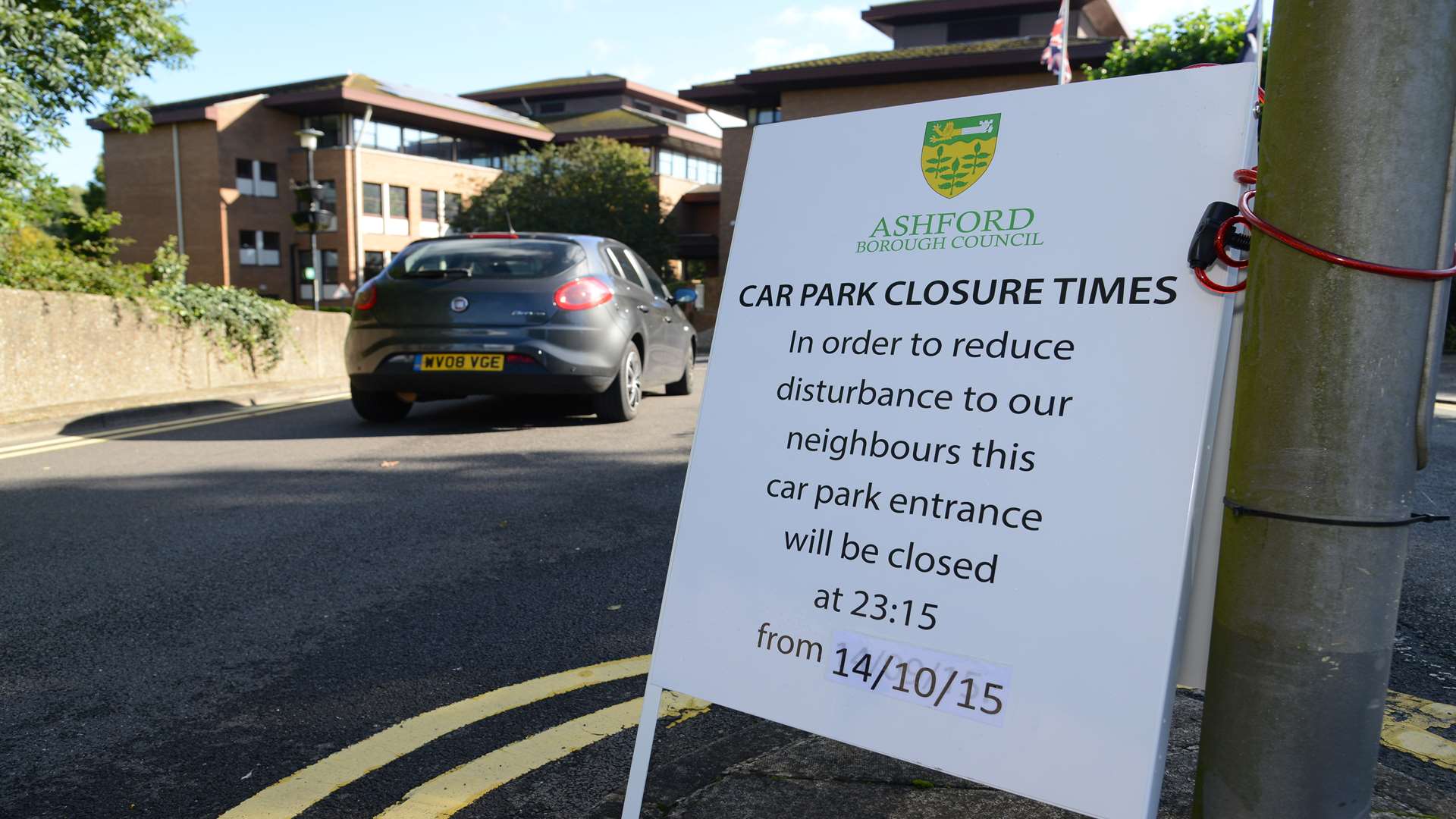 Stour centre car park night time closure due to anti social behaviour