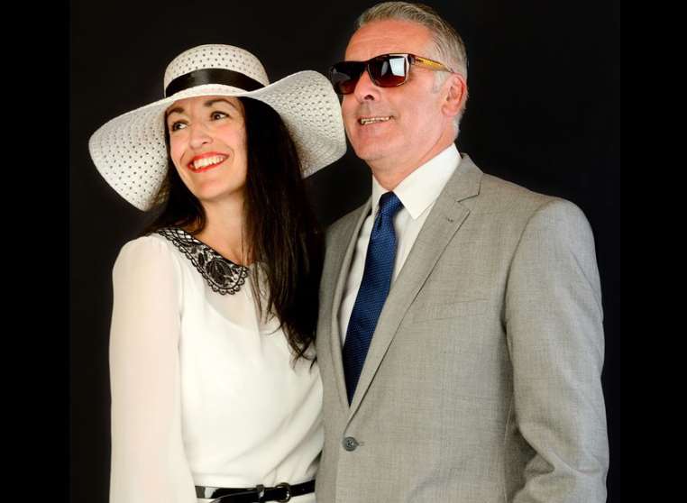 Gina Annabel and Gary Tate as Amal and George Clooney. Picture: John Lynch