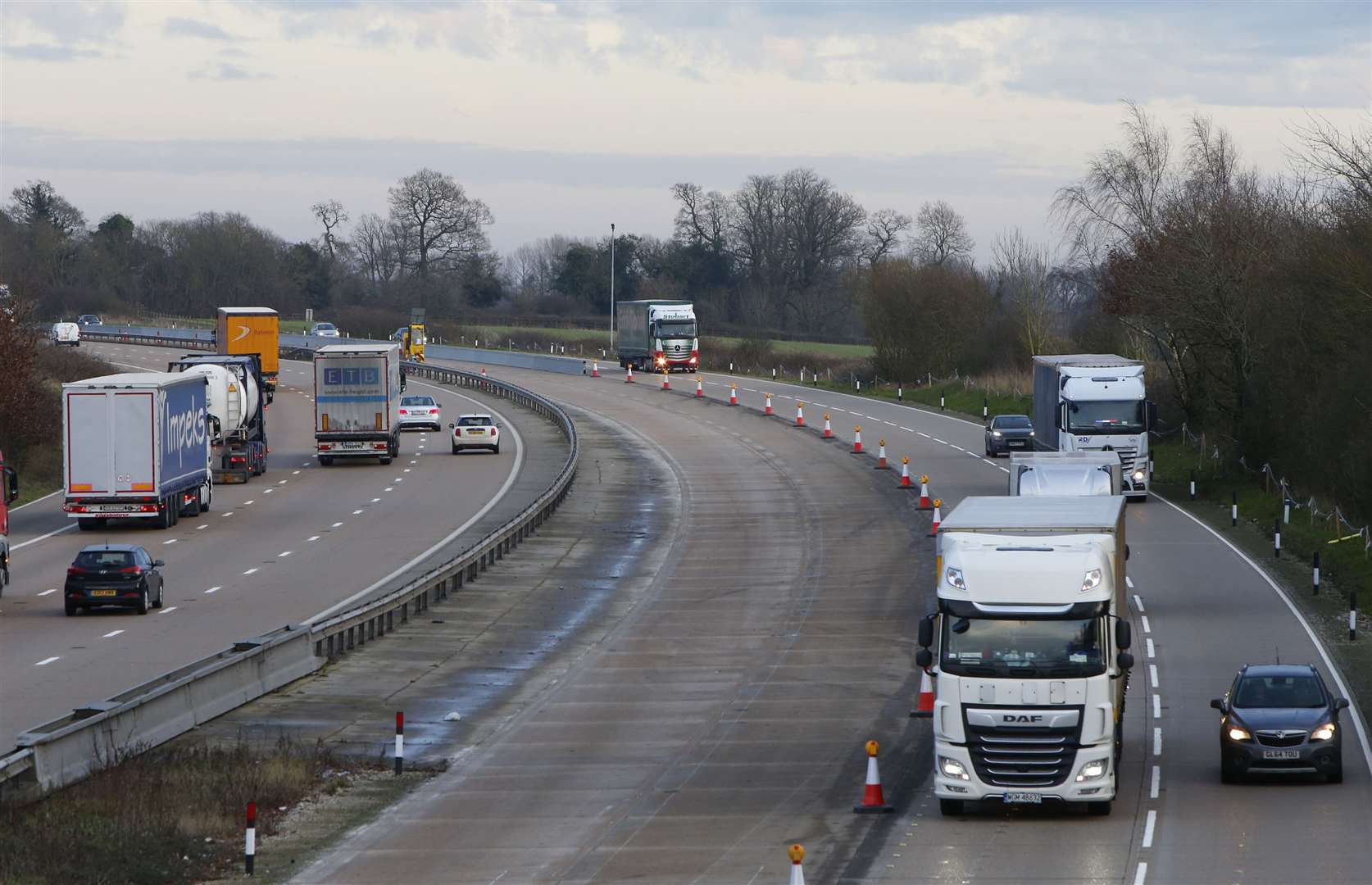 The removal of Operation Brock barriers on M20 started earlier this week. Picture: Andy Jones