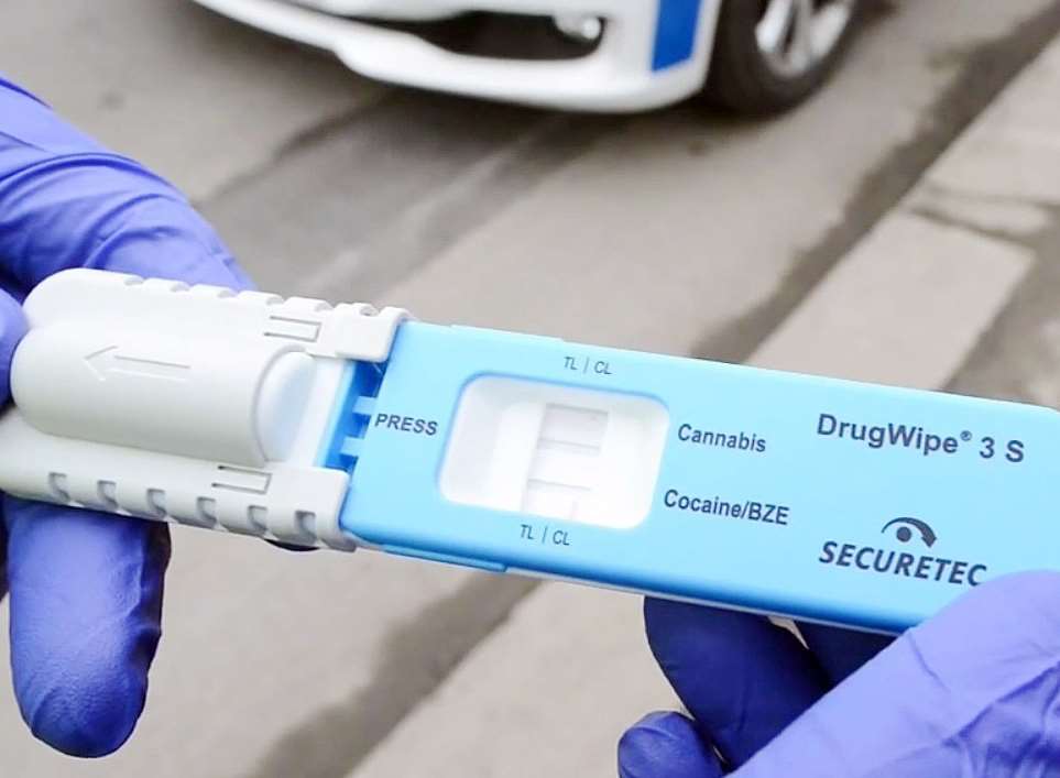 The drugalyser device being used by police
