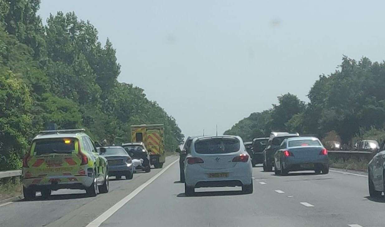 The scene of the crash on the M2