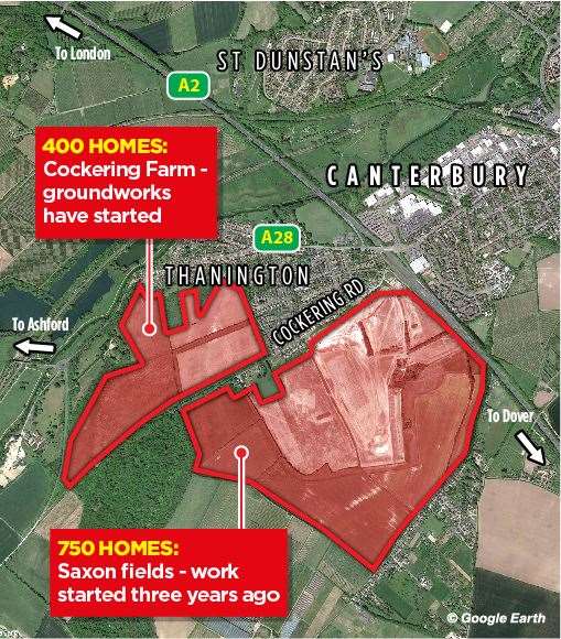 Though large, Cockering Farm is smaller than the other housing development taking shape in Thanington