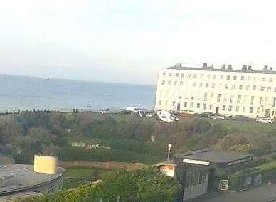 The air ambulance in Cliftonville. Picture: Dawn Osborne