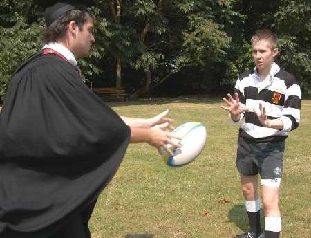 WELL SCHOOLED: the University of Greenwich at Medway and members of Gravesend Rugby Club have joined forces. Picture: Jez Durrant at Maxim