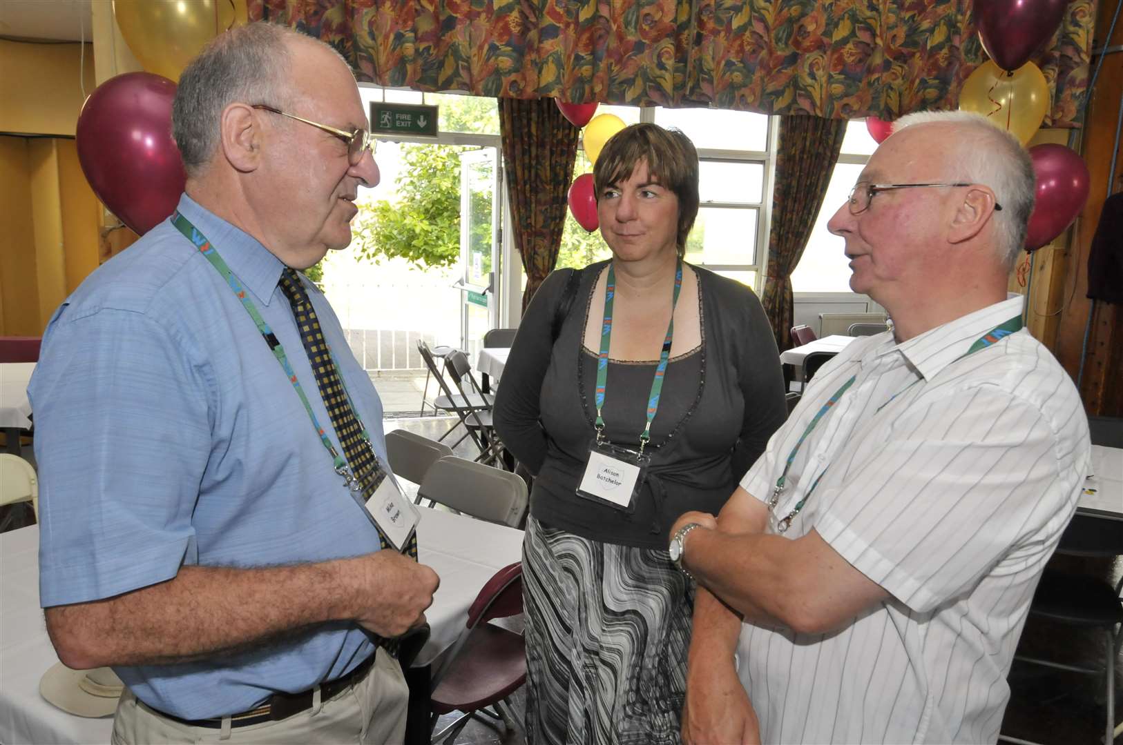 Mike Brown, former chairman of Danley Middle School governors, chats to Alison and Tony Batchelor during a school reunion in 2009. Picture: Andy Payton