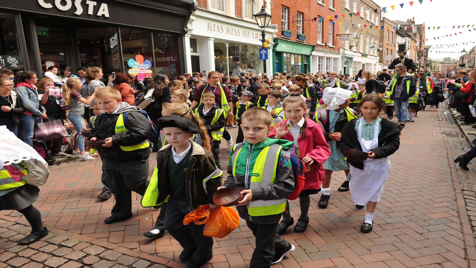 Children parading at Dickens Festival