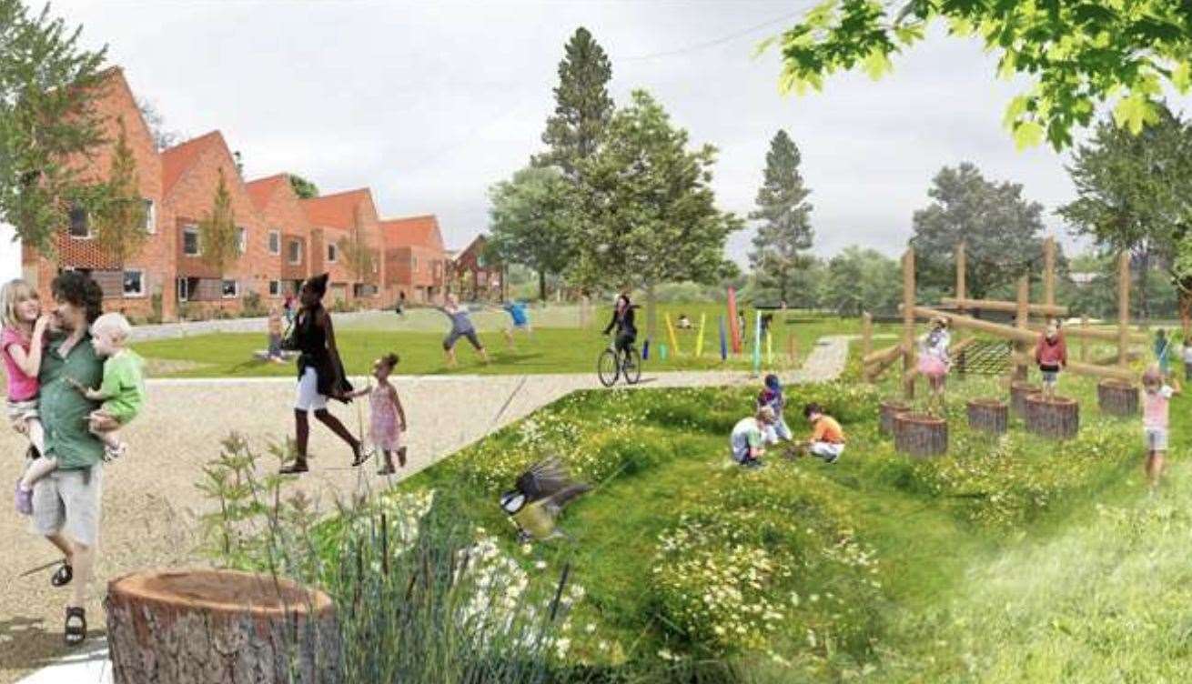 A computer-generated image of the proposed 200-home scheme off Littlebourne Road, Canterbury