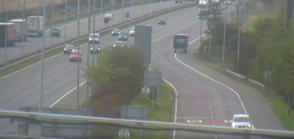Tomasz Mista driving the wrong way down the M20 was caught on camera. Credit: CPS