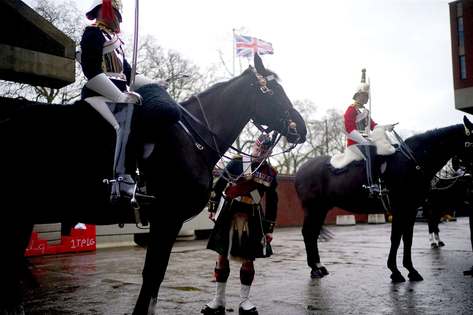 Members of the Blues and Royals and the Life Guards are judged (Victoria Jones/PA)