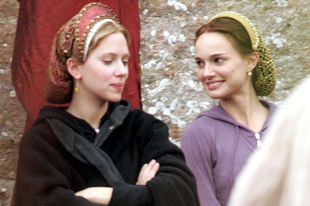 Hollywood stars, Scarlett Johansson and Natalie Portman filming The Other Boleyn Girl at Dover Castle in 2006