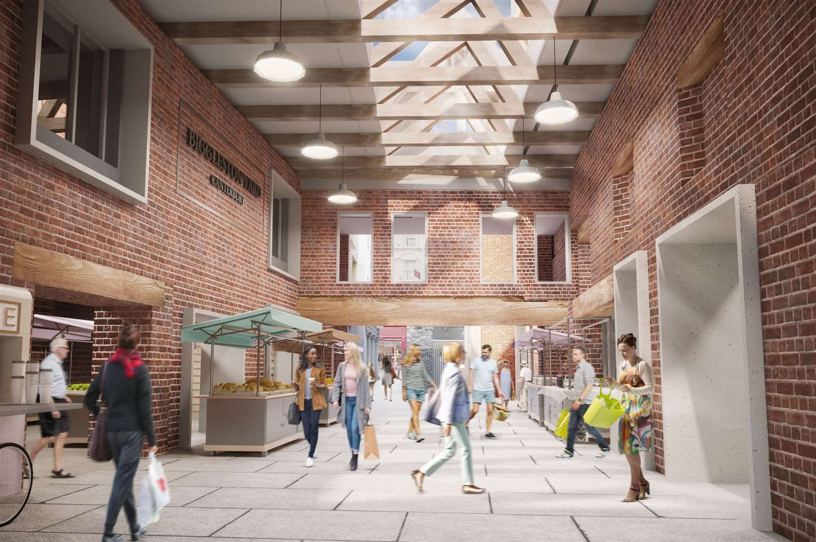 CGI of the planned retail arcade on the site of Canterbury's former Nasons store