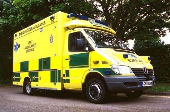 A motorcyclist is being treated at the scene by ambulance crews. Picture: Stock image