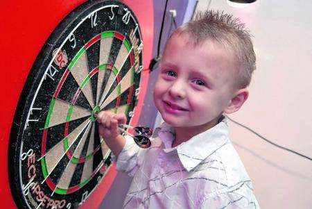 Darts player Mason Watson - who's just three!