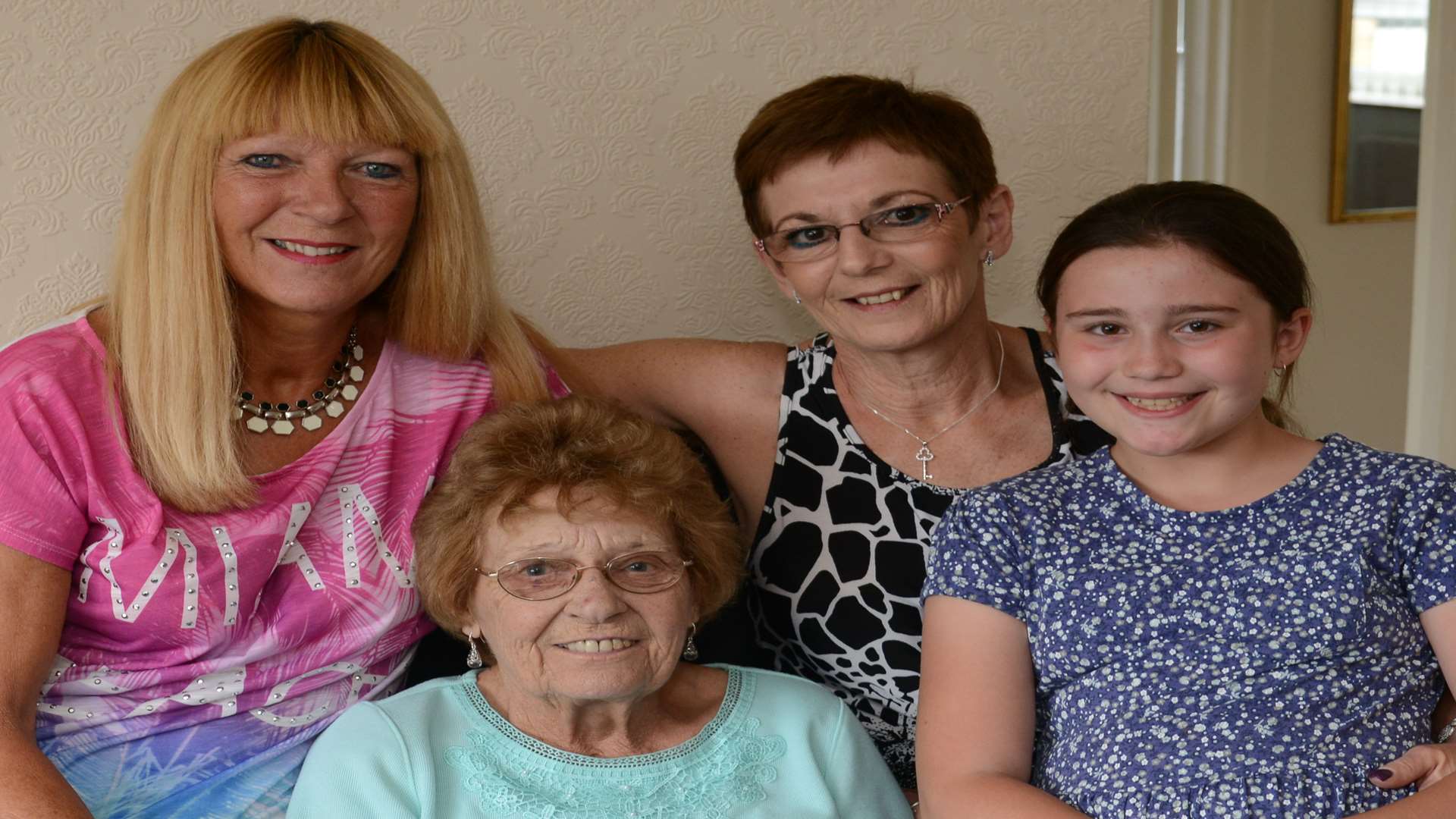 Maria Hanson, who was a victim of rogue traders, celebrating her 89th birhtday with daughters Christine, Susan and granddaughter Olivia