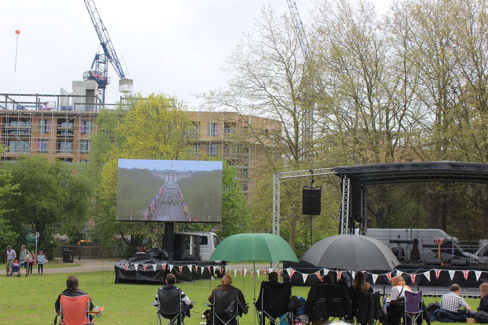 Ashford Borough Council hosted a live screening of the coronation in Victoria Park