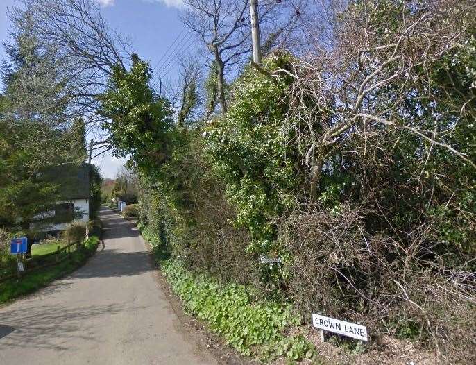 The fire started at a property in Crown Lane in Stelling Minnis. Picture: Google Street View. (8809596)