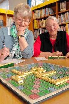 Johanne Docherty and Ann Dawe at Minster Library