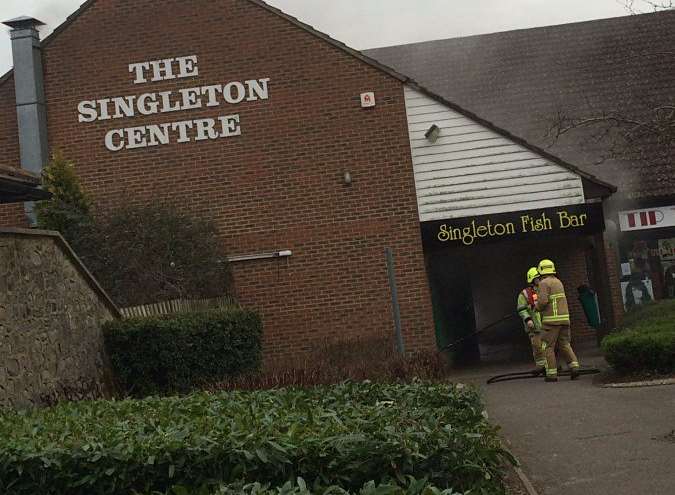 Scene of the SIngleton Fish Bar fire, Ashford.