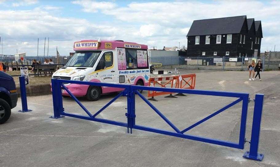 A barrier and bollards have been installed at Whitstable Harbour's west quay. Picture: Canterbury City Council