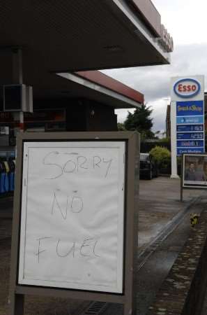 Wincheap service station ran out of fuel early on Thursday afternoon