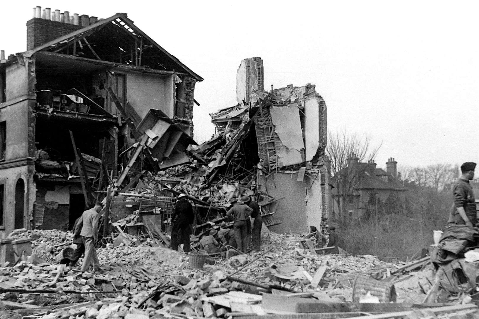 A row of four houses were destroyed at Hardinge Road during the air raid. Picture: Steve Salter