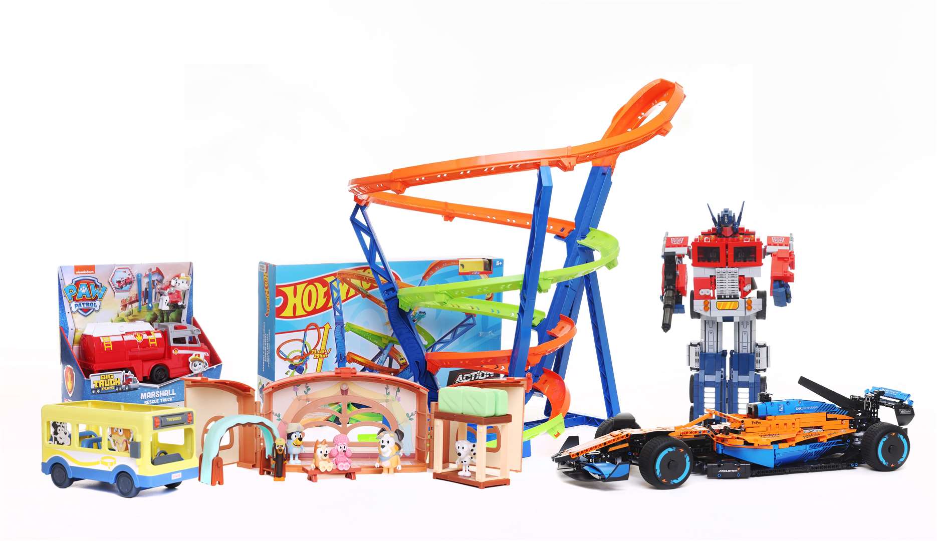 Hot wheels, Bluey and Transformers all feature in the list. Picture: Argos.