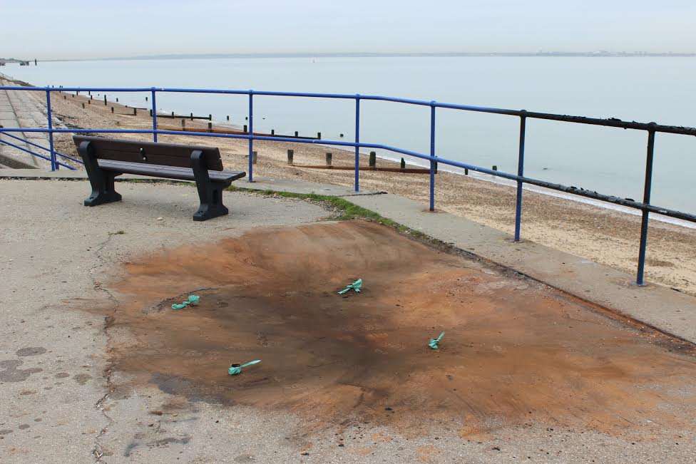 Arsonists destroyed the bench which gave people picturesque views