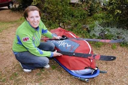 Felicity Aston prepares for her recent solo Antarctic expedition