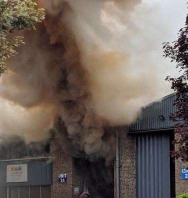 The fire at Lordswood Industrial Estate. Picture: Scott Gibson (11855663)
