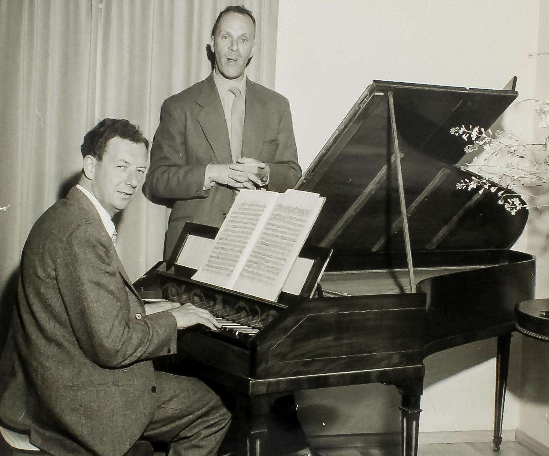 Benjamin Britten (seated) and Charles F. Colt