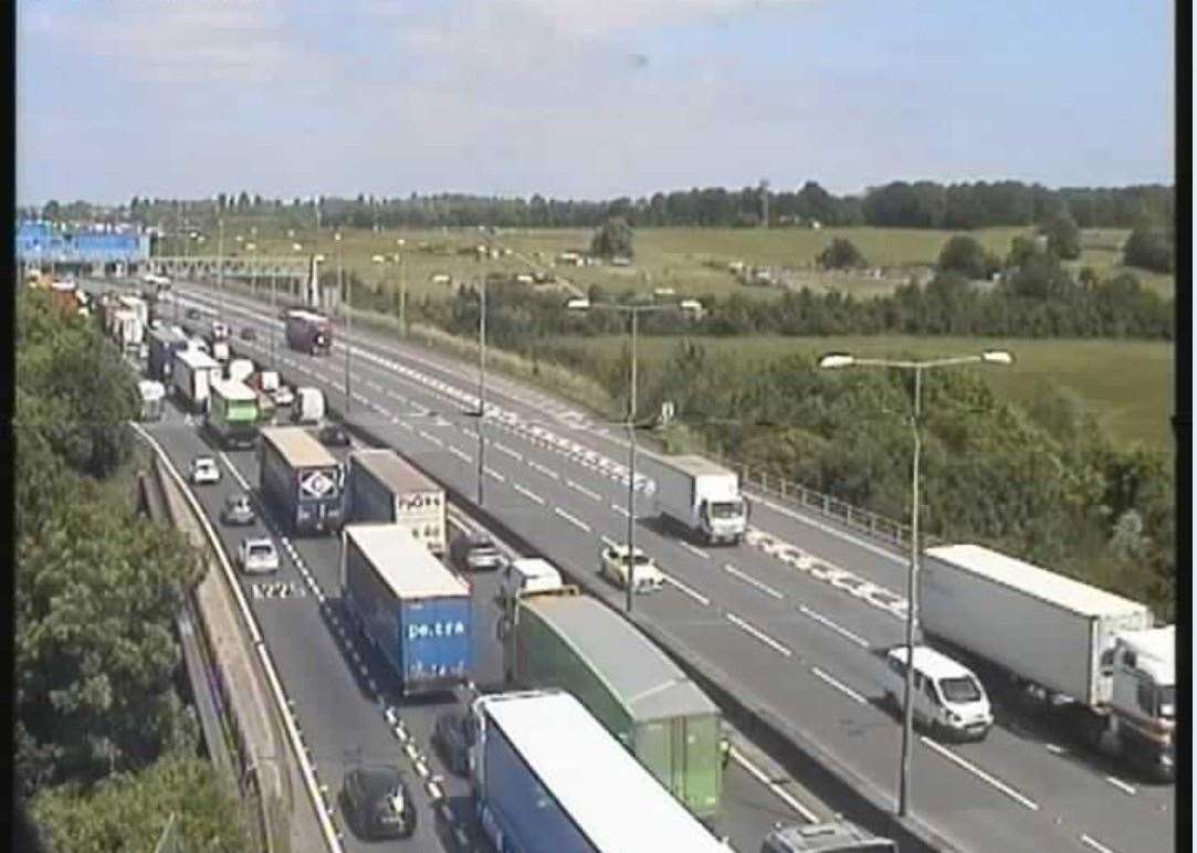 There is often gridlock traffic on M25 anticlockwise at the Dartford Crossing. Picture: National Highways