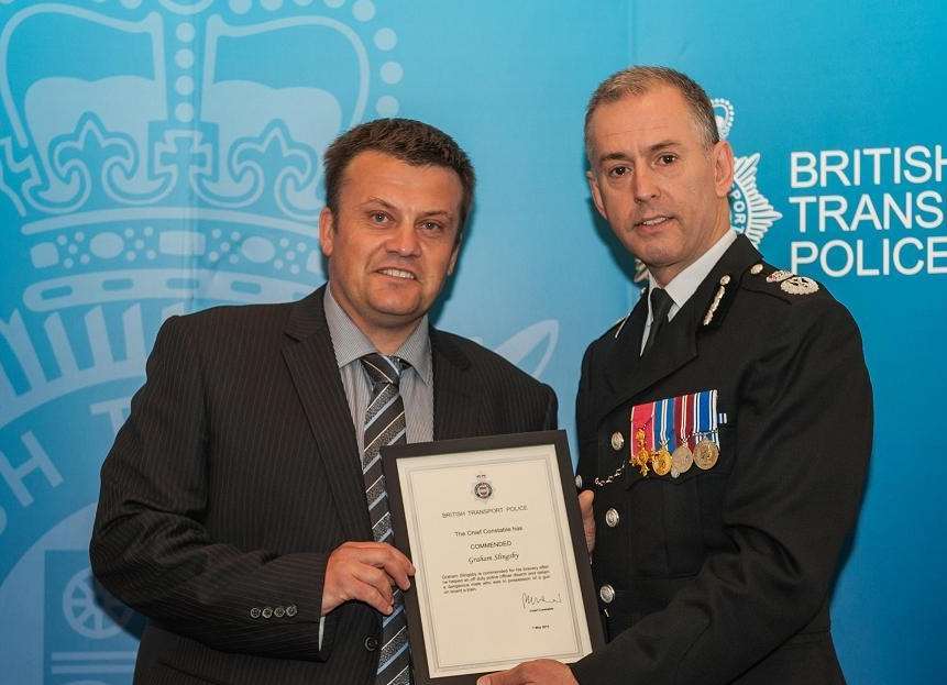 Graham Slingsby with Chief Constable Paul Crowther OBE